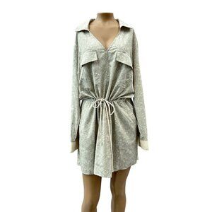 NWT Athleta Zuma Print Collar Shirt Dress Long-Sleeve Pockets Women Plus Size 1X